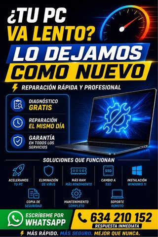 ¿TU PC VA LENTO? ¡LO DEJAMOS COMO NUEVO!