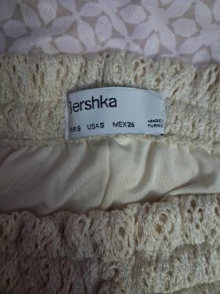 Pantalón playero de crochet beige