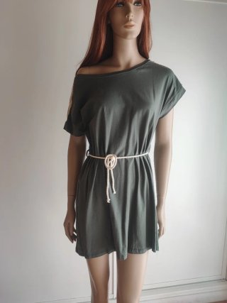 Vestido verde Zara + Camisa militar de regalo