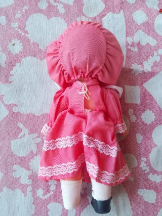 Bambola vintage vestito rosa pizzo