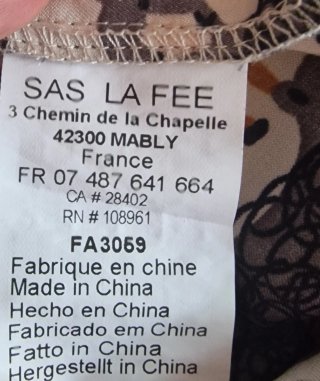 Blusa Túnica La Fée Maraboutée Ovejitas Talla Únic