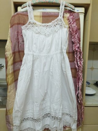 Vestido Belle Époque encaje blanco siglo XX