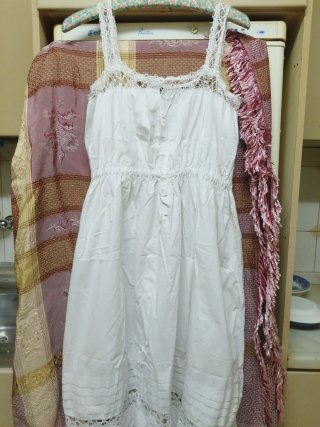 Vestido Belle Époque encaje blanco siglo XX