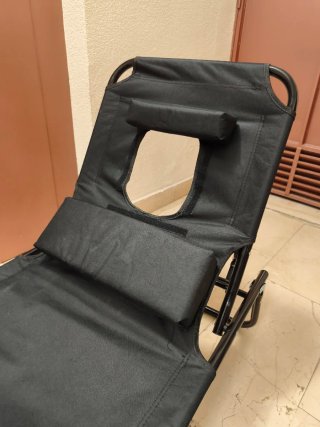 Tumbona plegable negra