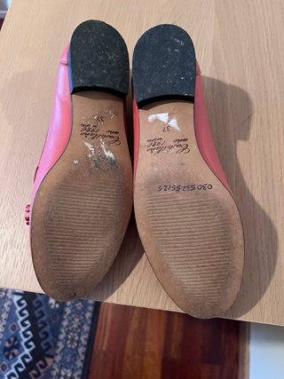 Zapatos Castellanos Tipo mocasines.Naranja/Rosa