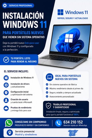 Instalación Windows 11 para portátiles nuevos