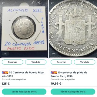 🇵🇷🇪🇸 OFERTA‼️ 2 Monedas de plata Puerto Rico