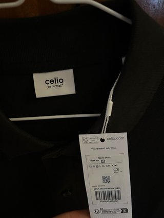 Polo Celio Negro Hombre Talla M