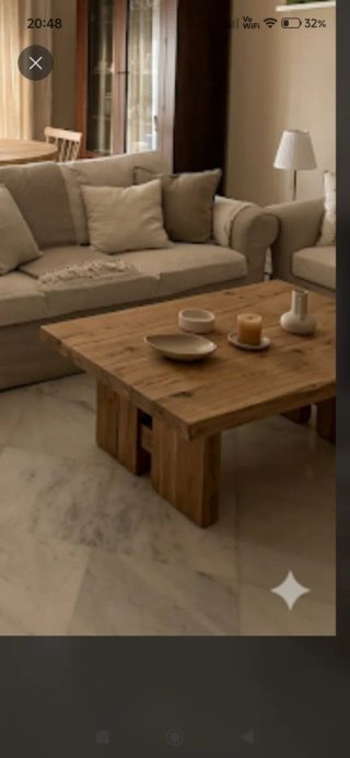 Mesa rustica de madera maciza