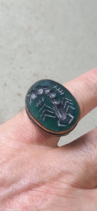 Anello sigillo afghano con scorpione
