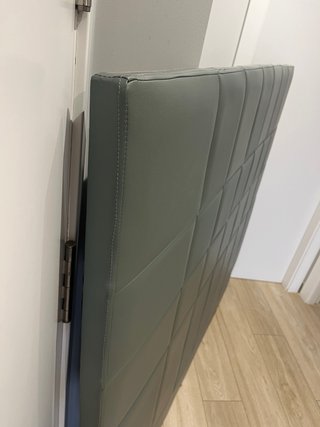 Cabecero Cama Piel Sintética Gris