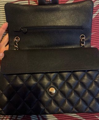 Borsa Chanel Pelle Nera Interno Rosso