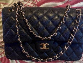 Borsa Chanel Pelle Nera Interno Rosso