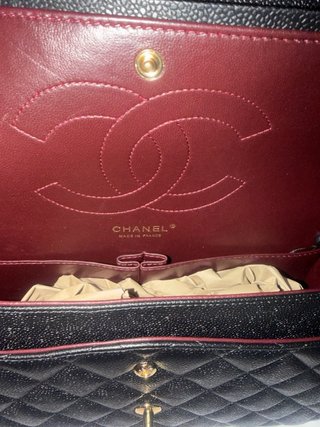 Borsa Chanel Pelle Nera Interno Rosso