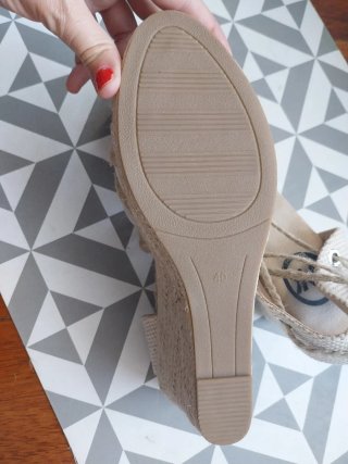 Sandalias esparto mujer beige