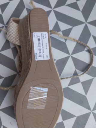 Sandalias esparto mujer beige