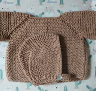 Jersey,capota,Cubrepañal,patucos y cuello 1-3 mese