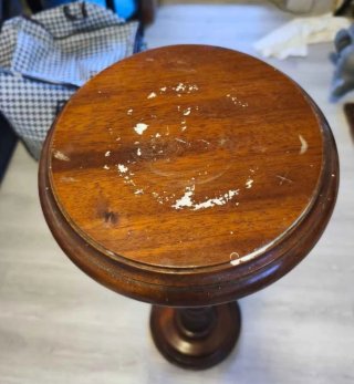 Colonna porta vasi vintage in legno