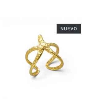 Anillo Estrella de Mar Chapado Oro 18K