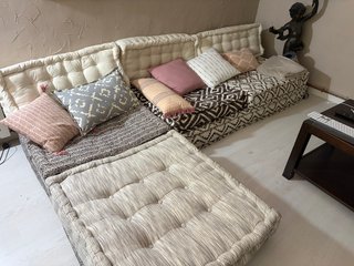 Sofá Chaise Longue Maison du Monde Beige/Marrón