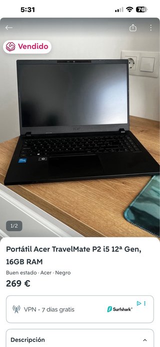 Portátil Acer TravelMate P2 i5 12ª Gen 16GB RAM