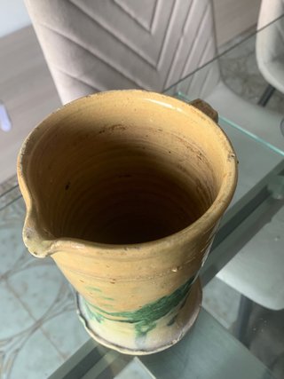 Antica brocca cannata smaltata primi '900