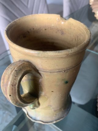 Antica brocca cannata smaltata primi '900