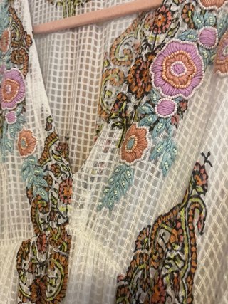 Vestido Piti -cuit Estampado Verde Blanco Talla L