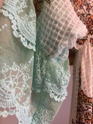 Vestido Piti -cuit Estampado Verde Blanco Talla L