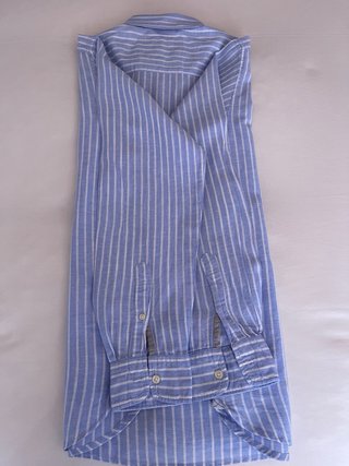 Camisa Springfield Lino/Algodón Talla M Rayas