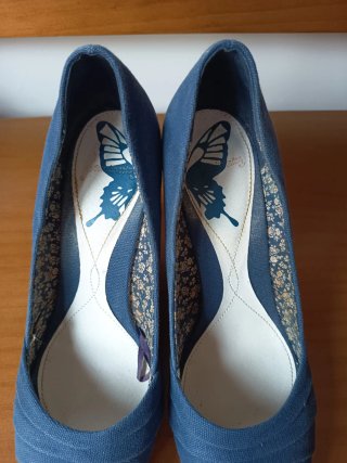 Sandalias cuña azules