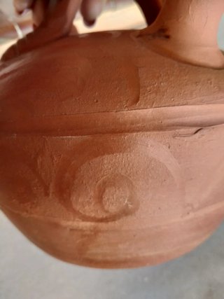 Botijo de barro cocido bruñido