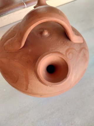 Botijo de barro cocido bruñido