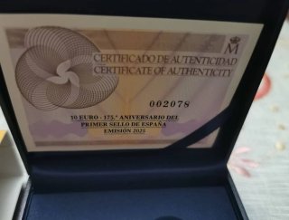 Moneda 10 Euros Correos 175 aniversario