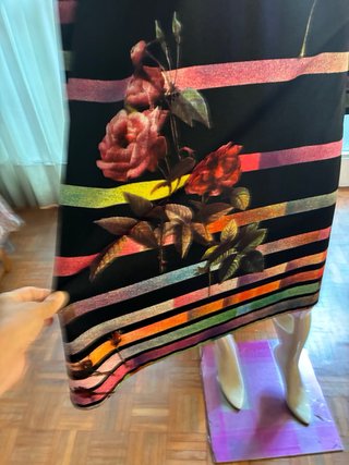 Vestido Invierno Talla 40 Negro Multicolor