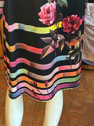 Vestido Invierno Talla 40 Negro Multicolor