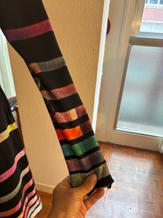 Vestido Invierno Talla 40 Negro Multicolor