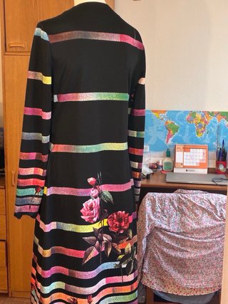 Vestido Invierno Talla 40 Negro Multicolor