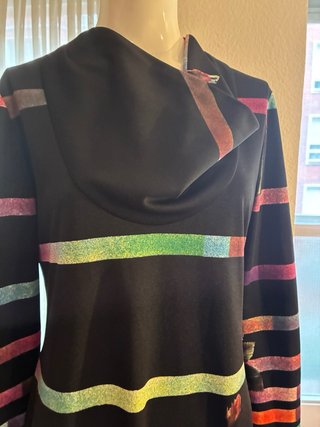Vestido Invierno Talla 40 Negro Multicolor