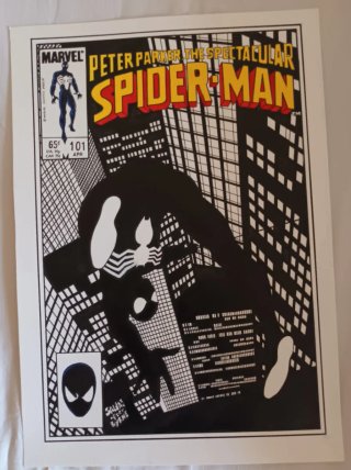 Dibujo original recreando una portada de Byrne