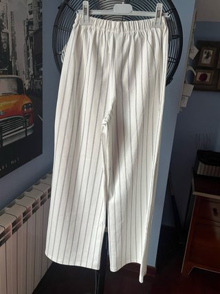 Pantalón Zara ancho rayas elástico NUEVO