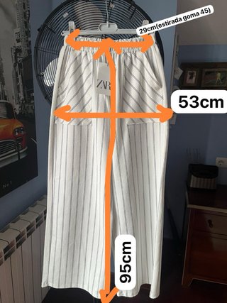 Pantalón Zara ancho rayas elástico NUEVO