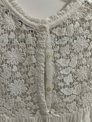 Blusa Zara Blanca Encaje