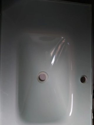 Lavabo de vidrio verde translúcido
