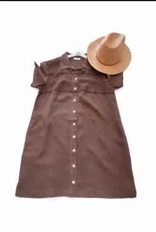Camicione donna Gocce di Luna in puro lino curvy