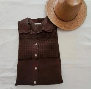 Camicione donna Gocce di Luna in puro lino curvy