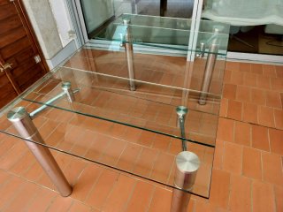 Mesa de comedor cristal extensible