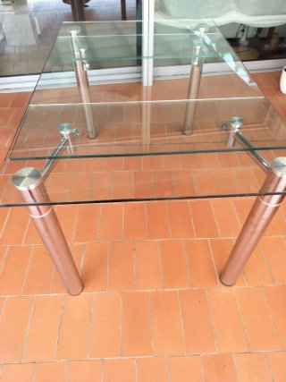 Mesa de comedor cristal extensible