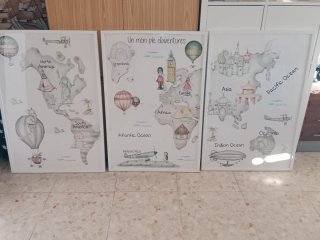 Cuadros Mapamundi Habitación Bebé.
