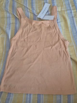 Topshop Camiseta Crop Tirantes  L/40 Rosa coral